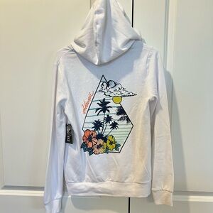 Volcom White Hoodie with Black Accents Hawaii